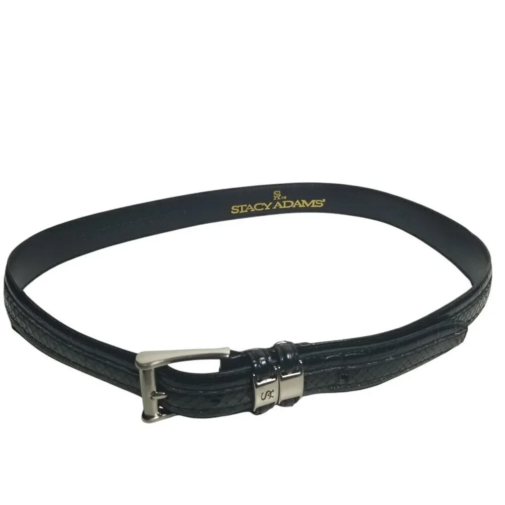 Stacy Adams Men's Genuine  Leather Snake Print  Belt Sz 42